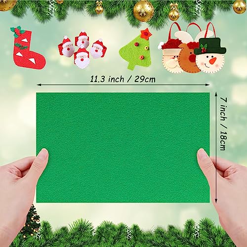 Jtnohx Felt for Crafts, 16 Pcs Felt Fabric, 7"×11.3" Stiff Felt Sheets, Craft Felt Square for Sewing (Green) - color: Green