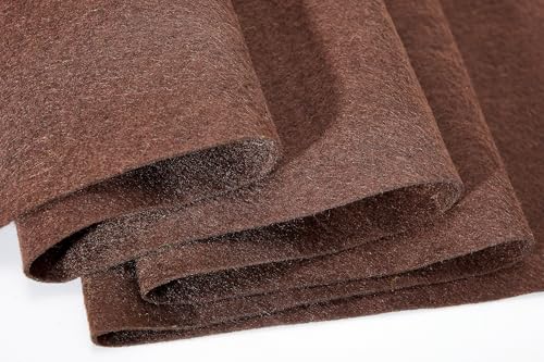 Soft Felt Fabric Sheets 1.6mm Thick Sewing Patwork Material Large Craft Felt Roll Fabric by The Yard (Dark Brown, 18"X 36" Inches) - color: Dark Brown, size: 18"X 36" Inches