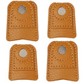 4-Piece Leather Finger Protector Coin Thimble Pads for Hand Sewing Quilting Knitting Pin Needles Craft DIY Tools, 2 Sizes