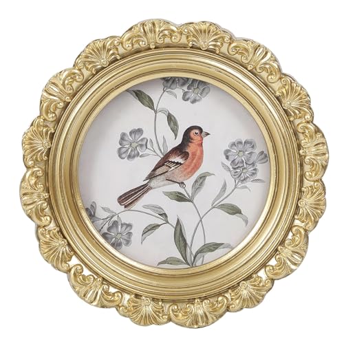 Vintage Picture Frames 4x4 Round Gold Antique Picture Frames with Glass Front Handcrafted Rustic Home Decor for Wall Mount and Tabletop Gallery Wall Art - color: Gold, size: 4x4 Round