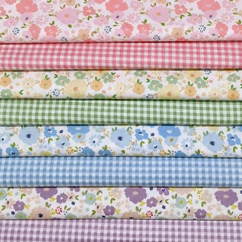 Cotton Fabric DIY Making Supplies Quilting Patchwork Fabric Fat Quarter Bundles DIY for Quilting Cotton Patchwork Cushions (Flowers Square, 18" x 22") - color: 7pcs Flowers Square, size: 18" x 22"