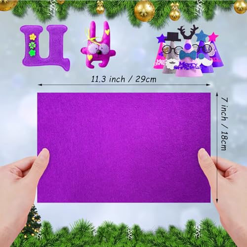 Jtnohx Felt for Crafts, 16 Pcs Felt Fabric, 7"×11.3" Stiff Felt Sheets, Craft Felt Square for Sewing (Purple) - color: Purple
