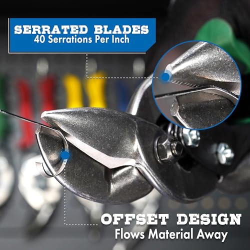 MIDWEST Special Hardness Aviation Snip - Right Cut Offset Stainless Steel Cutting Shears, Made in the USA - MWT-SS6510R - color: Right Cut