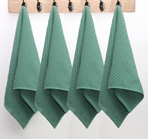 COTTON CRAFT Amazing Kitchen Towel - 12 Pack 100% Cotton Waffle Terry Towel - color: Seafoam, size: 12 Pack