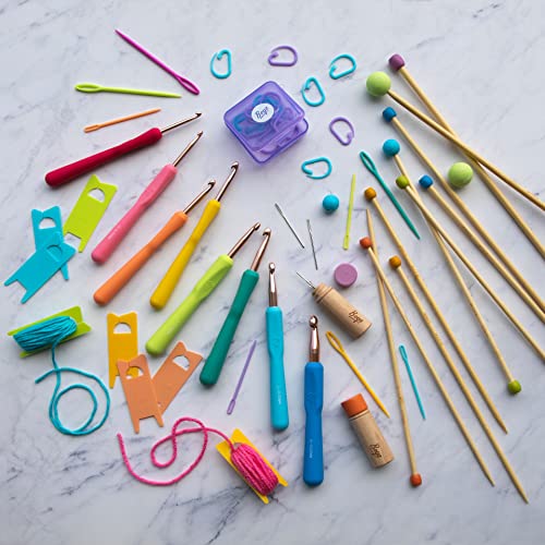 Boye Wood Container with Purple Lid Crochet Accessory, Size 18, Multicolor 7 (42-40039) - style: Crochet Needle Set - Purple