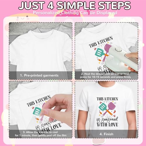 Dtf Transfers Ready to Press - 20Pcs Cute Funny Kitchen Quotes Iron on Transfers for Tshirts Kitchen Designs Iron on Decals Cooking Heat Transfer Vinyl Stickers for Clothing Pillows Bag DIY Crafts - color: Cute Kitchen