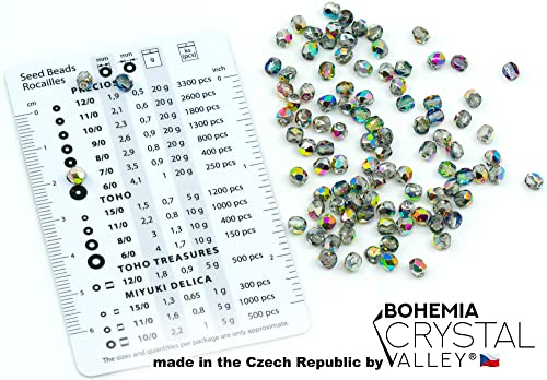 100 pcs of Faceted Fire Polished Pressed Czech Glass Beads 4mm (0.16in), Crystal Vitrail 00030-28101 BCV