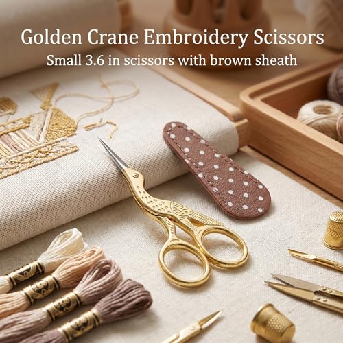 BIHRTC 3.6inch Little Embroidery Scissors Sharp Stainless Steel Tip Sewing - color: Gold, size: 3.6inch