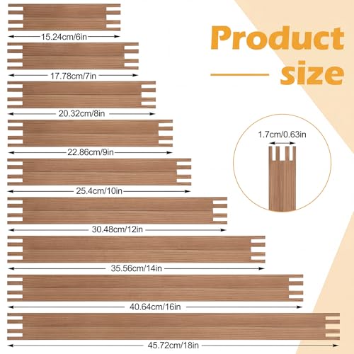 Briwooody 18 Sets 9 Sizes Needlepoint Stretcher Bars Needlepoint Frame Wooden Canvas Stretcher Bars for Embroidery Stitch Frame Accessories Bundle Crafts (Brown) - color: Brown