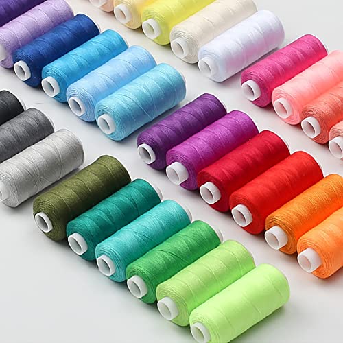 All Purpose Sewing Thread Set, 6 Colors Polyester Thread 400Yards Per Spool - color: Black Series