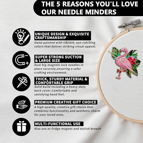 Magnetic Needle Minder Magnet Embroidery Accessories and Supplies Embroidery Needle Holder Cross Stitch Holder Needlework Supplies (Flamingo) - size: flamingo