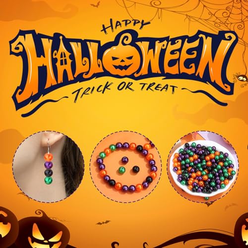 DUQGUHO Halloween Beads for Jewelry Making, 6mm Halloween Charms - color: halloween, size: 6mm