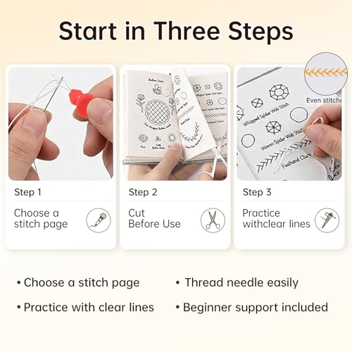 86-Piece Complete Sewing Kit + Illustrated Guide to 106 Embroidery Stitches | DIY Embroidery Kit: A One-Stop Starter Kit to Take You from Beginner to Expert [Portable Embroidery Workshop]