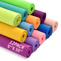 12 Rolls 8"x35" Large Stiff Felt Sheets, 1mm Felt Fabric Sheet for Crafts - color: Vivid Pastel Series