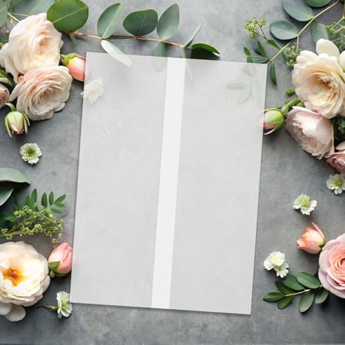 SuFly Pre-Folded Vellum Jackets for 5x7 Invitations, 90-Pack (60lb/93gsm) Translucent Vellum Paper 5x7 Sleeves, Invitation Jackets, Elegant Wedding Invitation Accessories, Envelope Liners, DIY Crafts. - size: 5" x 7", 90 Pack