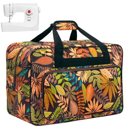 Sewing Machine Carrying Case，Sewing Machine Carrying Case Tote Bag，Universal Tote Storage Bag with Pockets and Handles, Suitable for Most Standard Singer, Janome (Brown) - color: Brown