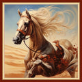 Foxdiviy Stamped Cross Stitch Kits Full Range of Embroidery Needlework Starter Kits for Beginners Adults 11CT Embroidery Patterns Art Crafts DIY Needlepoint Kits-Galloping Horse 18x18 inch - color: Stamped Set 10
