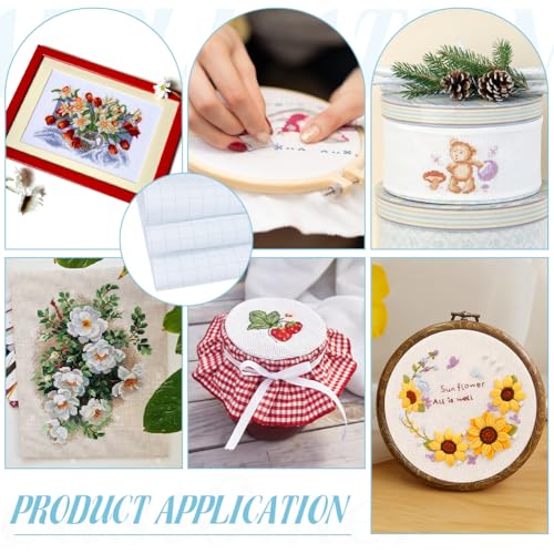 BENECREAT 3Pcs 14CT Aida Cloth Embroidery Cross Stitch Fabric, 19.7×11.8Inch Easy Count Thread Grid, Cotton Cross-Stitch Fabrics for Craft Embroidery, Handmade Needlework, DIY Handicrafts