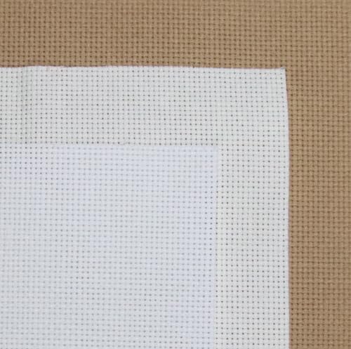 KCS 3 pc of 15" x 18"(38cmx45cm) 18 Count Cross Stitch Cotton Aida Cloth Needlework Rolled Fabric Box,18CT,White+Antique White+Khaki - color: White+antique White+khaki, size: 18CT