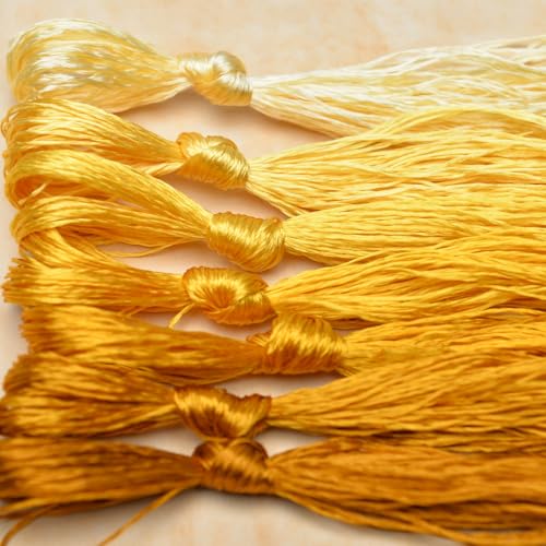 100% Mulberry Silk Embroidery Thread 7 Colors 22m Each (51) - color: 51