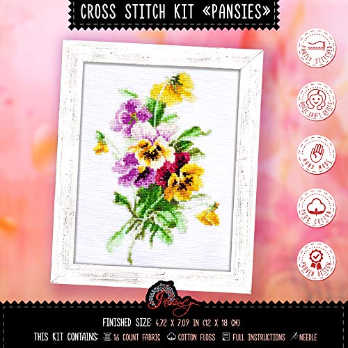 Povitrulya Cross Stitch Embroidery Kit 'Pansies' - color: Pansies