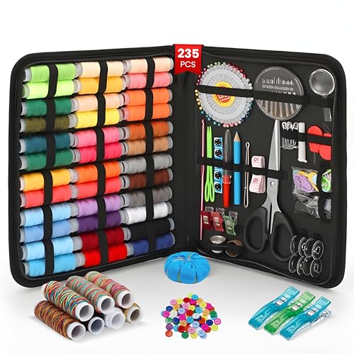 Premium Sewing kit for Adults XL Needle Thread Scissors Yarn Snips Thimble Measuring Tape Pins Buttons Accessories Organizer Adults Beginners Travel Home DIY Quilting Crochet Embroidery Machine Gift