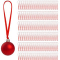 100Pcs Christmas Ornament Ribbon Hangers, Hand Tied Christmas Ornament String Ribbon Loops for Ornament Hanging Christmas Tree Hanging Decorations Red, and DIY Crafts, Red Ribbon Ornament Hangers