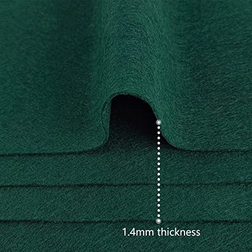 Jtnohx Color Felt Fabric Soft Felt Sheets for Crafts Dark Green 20Pcs 1.4mm - color: Dark Green