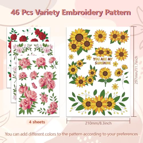 peacoblue Various of Flowers Stick and Stitch Embroidery Patterns - color: Various of Flowers
