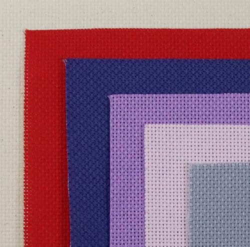 KCS 6 pc of 15" x 18" (38cmx45cm) Counted Cotton Aida Cloth Cross Stitch Fabric Rolled Box (18CT-J) - color: 18ct-j