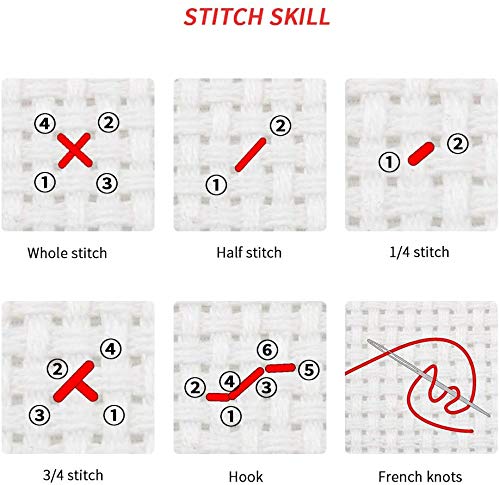 Funchey Stamped Cross Stitch Kits, DIY Cross Stitch Pattern for Adults Beginners Needlepoint Kits Embroidery Kit Arts and Crafts 11CT&Seaside Scenery 16x20 inchs - color: HandicraftColor09
