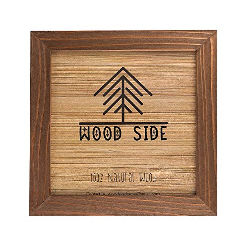 Rustic Wooden Square Picture Frames 8x8 - Set of 2-100% Natural Solid Eco Wood with Real Glass for Wall Mounting and Tabletop Photo Frame - Honey Brown - color: Honey Brown