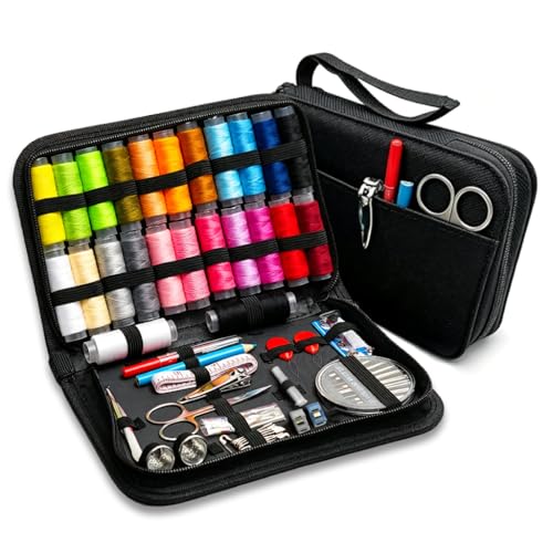 Obear 95-Piece Sewing Kit for Adults & Beginners – 24 Color Threads, Needles, Scissors & Tape Measure – Portable Emergency Repair Kit for Hand Sewing, Clothing, Buttons, Hemming at Home or On the Go - style: 95 Pcs Hand Sewing Kit