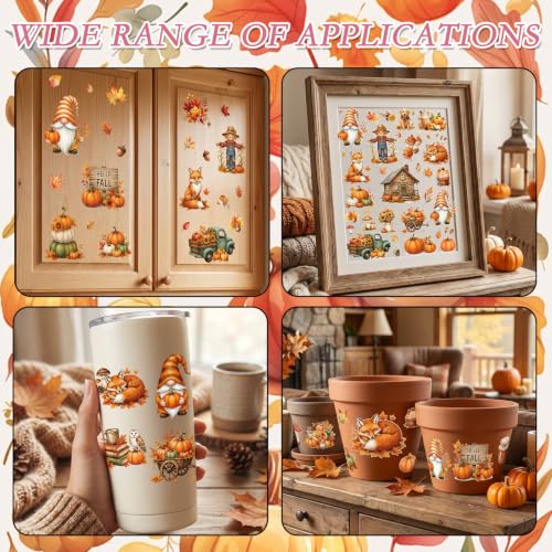 Fall Pumpkin Rub on Transfers for Crafts Furniture 5.9x5.9 Inch - color: Autumn Pumpkin