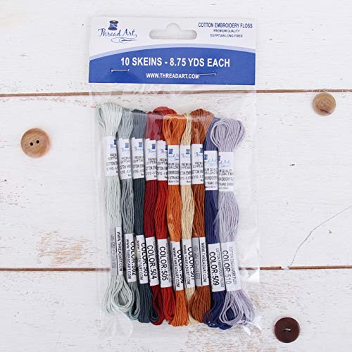 ThreadArt Embroidery Floss Kit in Autumn Harvest Colors - Six Strand Set - color: AUTUMN HARVEST COLORS