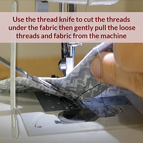 Madam Sew Birds Nest Untangling Tool Kit – Thread Hook and Stitch Releaser Set with Spare Blade Resolves Thread Bunching Under Fabric and Embroidery Hoops – Long Steel Quilting and Sewing Tools