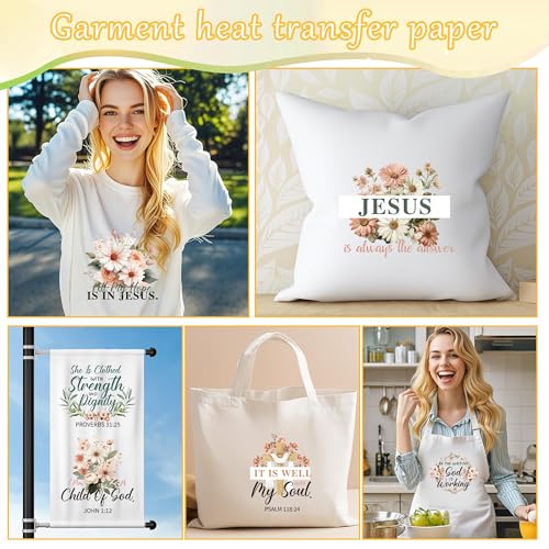 20 Sheets Bible Verse Iron on Transfers for T-Shirts - color: Bible Verse
