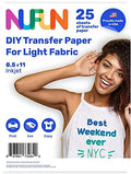 NuFun Activities Heat Transfer Paper, Light Fabrics, 25 Sheets 8.5x11 - size: 25 Sheets