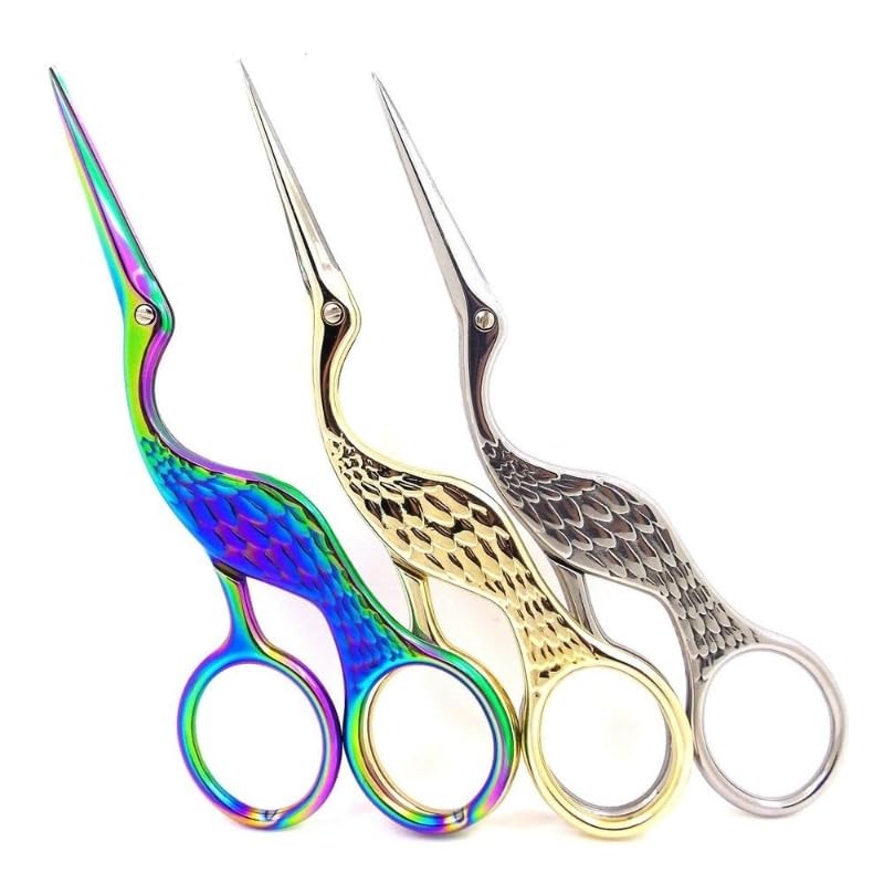 13cm Vintage Style Stork Crane Scissors Antique Cutter Embroidery Tea Scissors Beauty (silver) - color: Silver