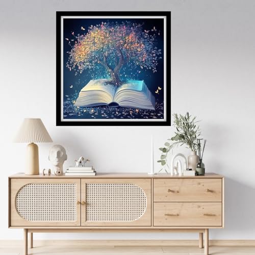 Fanxvivy Counted Cross Stitch Kits for Adults 11CT Unprinted Cross-Stitch Patterns Embroidery Kits Easy Cross Stitching Needlepoint Kits-Knowledge is Power 18x18 inch - color: DIYcraft14
