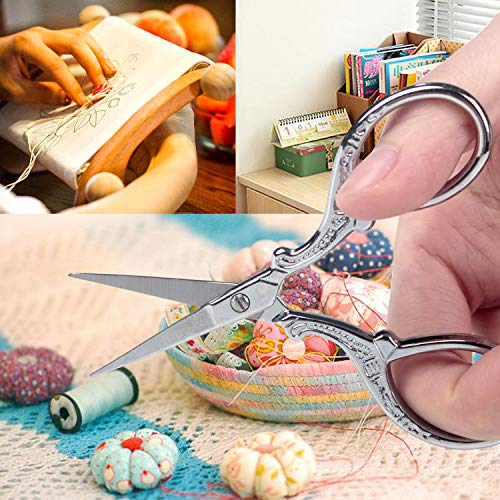 3.6 Inch Embroidery & Sewing Scissors - Small Craft Scissors with PU Leather Cover, Perfect for Cross Stitch, Crochet & Knitting Accessories, DIY Handmade Art Tool - size: 3.6 Inch, style: Style AA1711