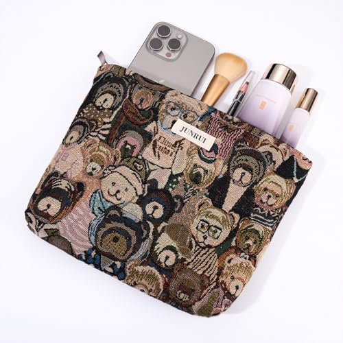 Bear Makeup Bag Small Cute Cosmetic Bags for Women Travel Toiletry Bag - color: Bear Brown