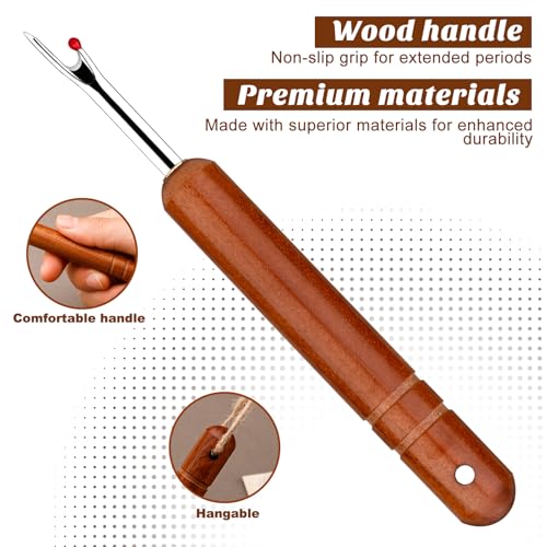 ZMAAGG Seam Rippers for Sewing, Big Size, Hangable Wooden Handle - color: Hanging Handle - Large