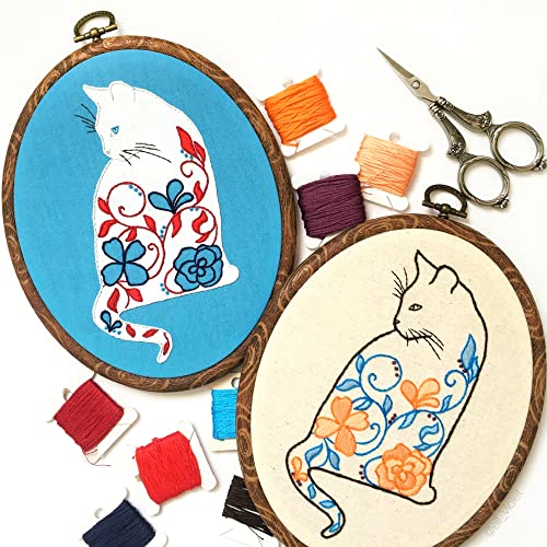 9'' Oval Embroidery Hoops - guofa 5PCS Decorative Cross Stitch Hoop Set, Imitated Wood Embroidery Frame Circle Hanging Arts Ornament (9in-5pcs) - style: 9.5"L x 7.1"W