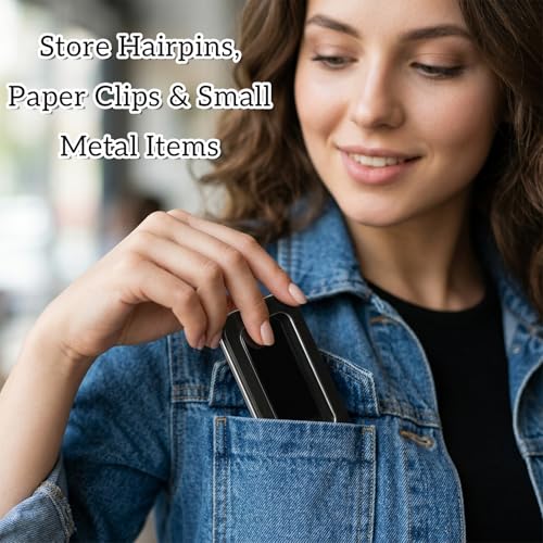 Magnetic Needle Holder Case with Clear Acrylic Lid, Strong Magnetic Sewing Pin Storage Case with Visible Lid Sewing Needle Organizer Box for Sewings Quilting Paper Clips