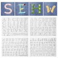 4 Sheets Letters Wash Away Embroidery Stickers, 172 PCS Water Soluble Embroidery Patterns Hand Sewing Stabilizers A-Z Alphabet Flower Tear Away Embroiderys Stabilizers for Carves Shirts Coat Towel Bag