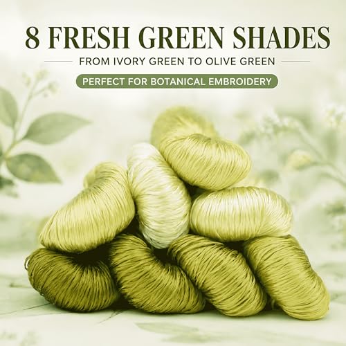 Natural 100% Silk Thread, Handmade Embroidery Thread Silk Floss 8 Colors 110m Each (99) - color: 99