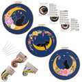 Louise Maelys 3 Set Cat Moon Embroidery Kit for Beginners Craft - color: Animals-8