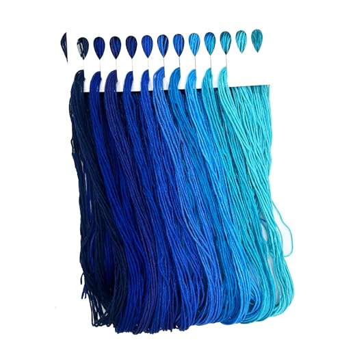 1 Pieces Cross StitchEmbroidery Floss,100% Eco-Cotton Cotton Premium Skeins, Ideal for Arts & Crafts (Blue Series 67893) - color: Blue Series 67893