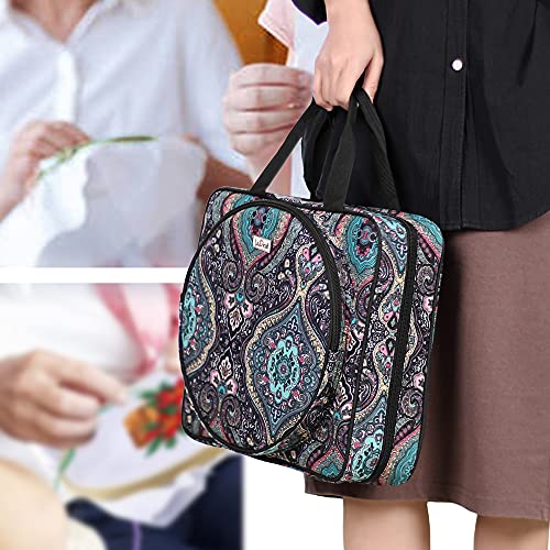 LoDrid Embroidery Project Bag, Square Supplies Storage Tote, Totem - color: Totem
